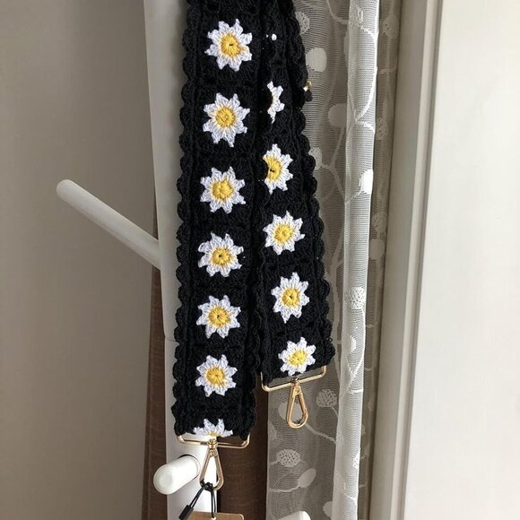 Crochet Floral Purse Straps Replacement Adjustable Wide Shoulder Strap Women main image 4